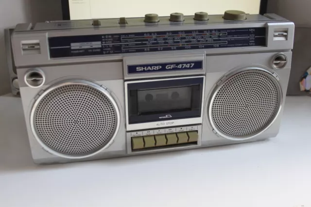 Vintage Radio -" Sharp " Gf-4747 Boombox Ghettoblaster - Japan - Da Collezione