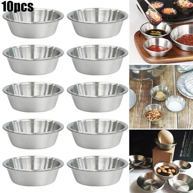Lot De 10 Petits Plats à Sauce En Acier Inoxydable Ototon | Bols Condiments Sushi, Apéritif, Empilables, Lavables Au Lave-vaisselle