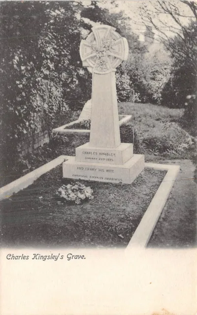 POSTCARD   HAMPSHIRE    EVERSLEY   Charles  Kingsley  Grave
