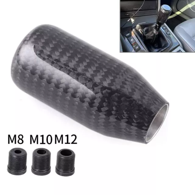 Universal Forged Carbon Fiber Manual Gear Gear Shift Knob Lever Shifter Black