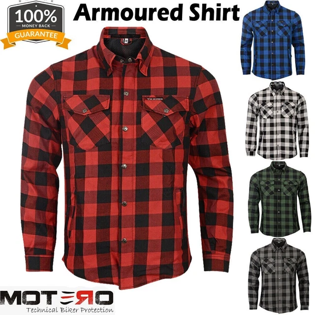 Herren MOTERO Biker Aramid gefüttert CE gepanzerter Schutz Motorrad Motorrad Motorrad Shirt