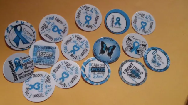 Pre Cut One Inch  Ovarian Cancer Bottle Cap Images! FREE SHIP