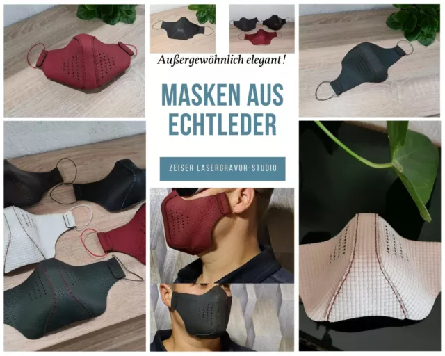 Maske Mundschutz Anti-Staub Gesichtsmaske Schutzmaske echt Leder 2