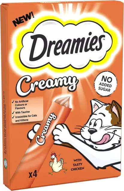 Dreamies Creamy Cat Treats With Taurine 40g x11 Chicken Or Salmon Flavour