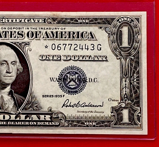 1935F STAR NOTE  $1 Dollar Silver Certificate (Blue Seal) Uncirculated