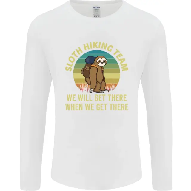 T-shirt a maniche lunghe Sloth Hiking Team Funny Trekking Walking da uomo 7