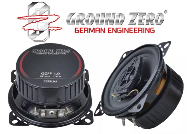 Ground Zero GZFF4.0  2-Wege Koax Lautsprecher 10cm 100mm 100W Ferrum Serie