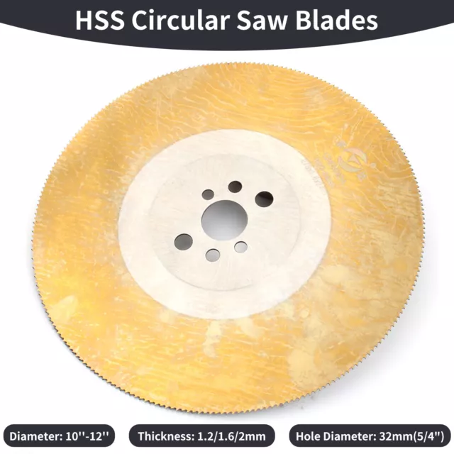 10"-12" HSS Circular Saw Blades Rotary Tool Cutting Disc F Metal Stainless Steel