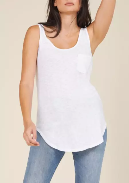 LAmade  White Boyfriend Tank Top JS1022 Women's Size Medium