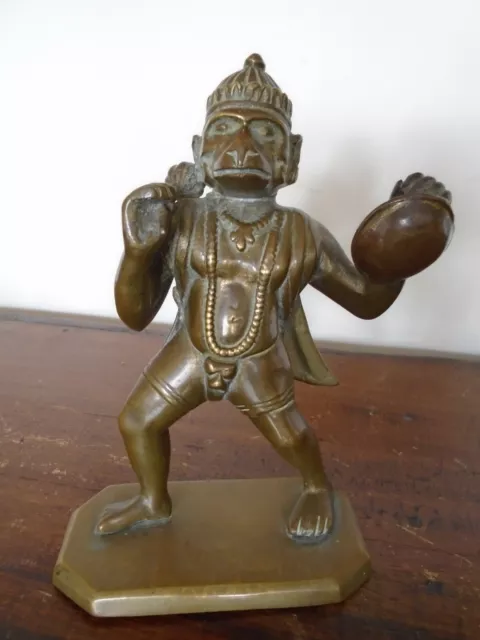 Antique Indian Hindu Cast Bronze God Hanuman Figure