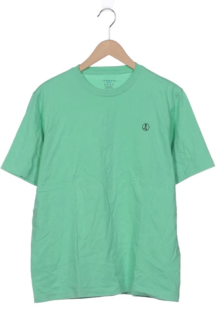 T-shirt uomo Lands ́End top shirt taglia EU 48 (M) cotone verde #75m6mh1