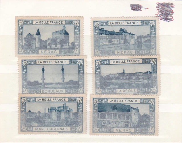 PLAQUE DE 6 vignettes différentes sans gomme La Belle France EUR 1,00 ...