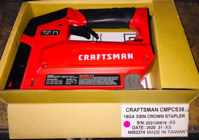 Craftsman pneumatic discount stapler cmpcs38