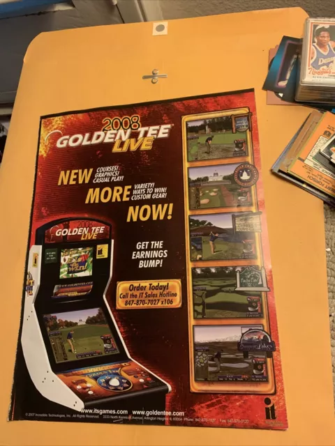ORIGINAL Golden tee golf 2008 Live arcade Video game AD FLYER
