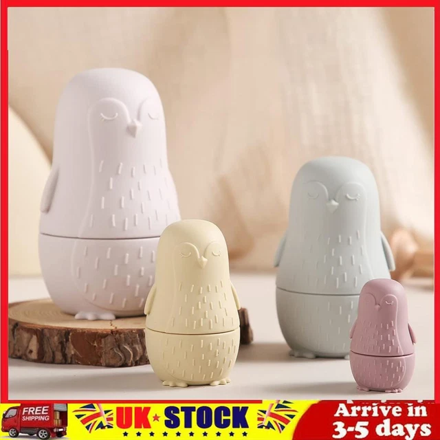 Color Size Matching Toys Gifts Montessori Toy for Boys Girls(Beige Penguin)