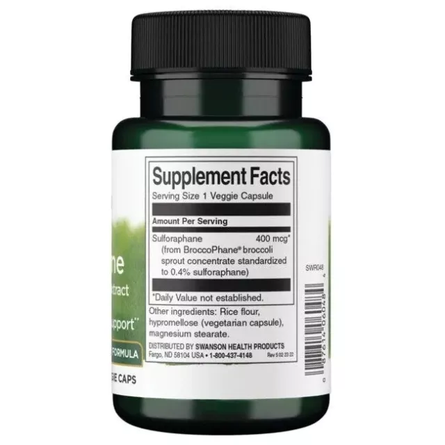 Swanson Sulforaphane De Brocoli Germes Extrait Détox 400mcg 60 Veg Capsules 2