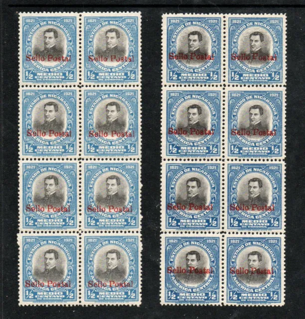 Nicaragua  - Sc# 420 MNH / (2) Blocks of (10) / Shades - Lot 0623277