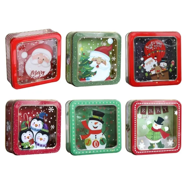 Christmas Candy Jar Novelty Gift Tin Box Storage Bottle Holiday Party Favor
