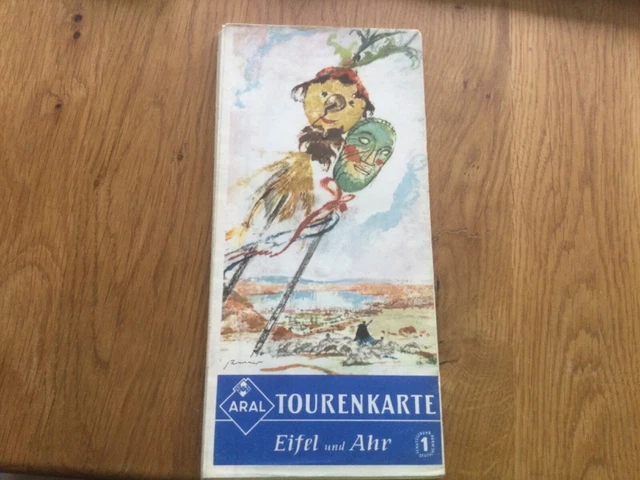 ARAL, Tourenkarte,   Eifel und Ahr , Landkarte , Urlaub; 60iger Jahre
