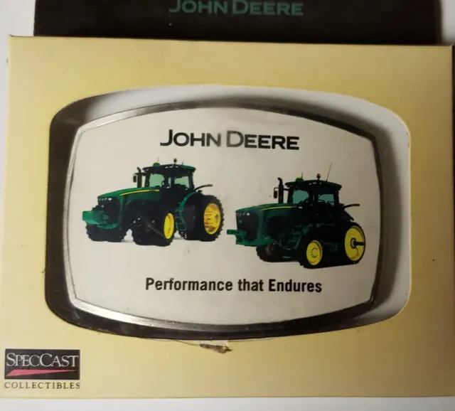 John Deere  Tractor  Pewter Enamel Metal Belt Buckle Very Rare Version
