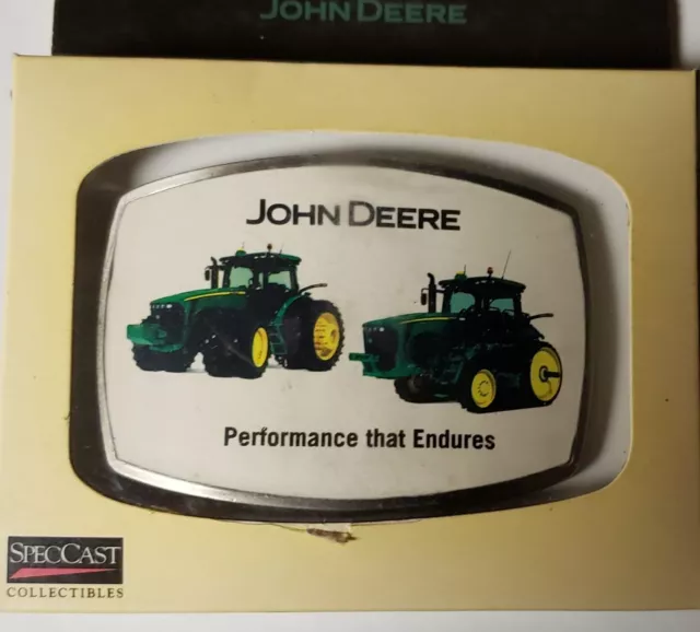 John Deere  Tractor  Pewter Enamel Metal Belt Buckle Very Rare Version