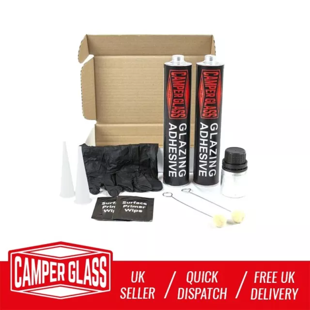 Campervan Window FITTING KIT 2 x TUBES GLUE AND PRIMERS ETC