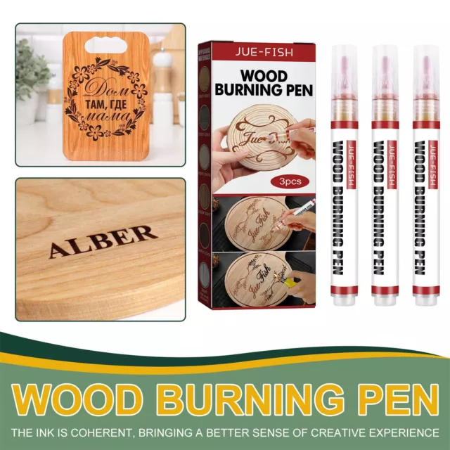 3x DIY Projects Easy Use Chemical Wood Burning Pen Scorch Marker Wood Painting