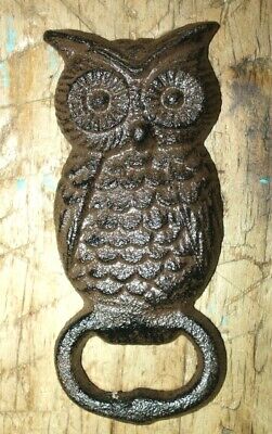 Cast Iron Antique Style Hoot OWL Bottle Opener Country Western Beer Soda HOOTER