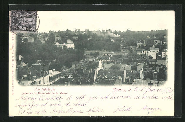 CPA Sèvres, Vue Générale prise de la Brasserie de la Meuse 1901