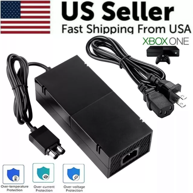 For Microsoft Xbox One Console AC Adapter Brick Charger Power Supply Cord Cable