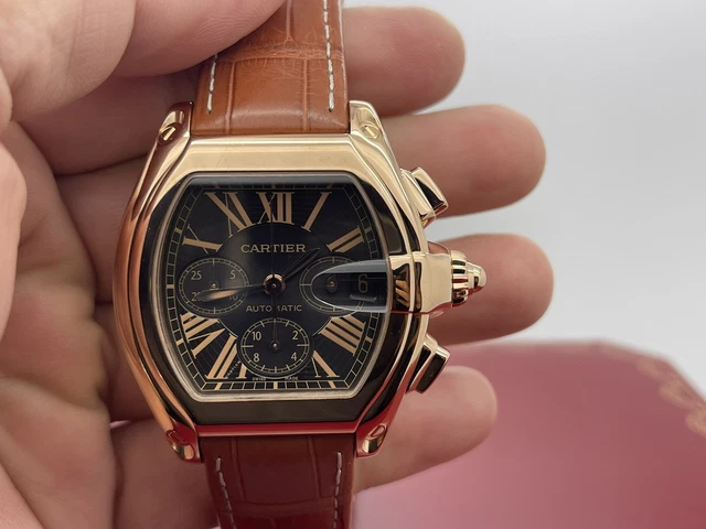 Cartier Roadster XL Chronograph 18k Rose Gold Brown Dial Men Watch Cartier Roadster XL Chronograph 18k Rose Gold Brown Dial Men Watch