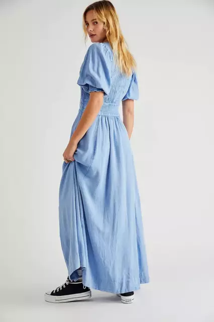 New Free People String Of Hearts Maxi Dress Size XS MSRP: $198 blue 2