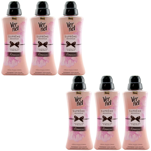 Vernel Fabric Softener Supreme Romance 6 X 20.3oz 24 Wl Luxurious Scent &