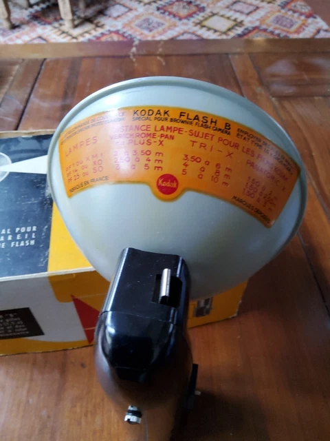 Appareil photo 1950 Kodak Flash B Ancien Collection argentique boite origine 3