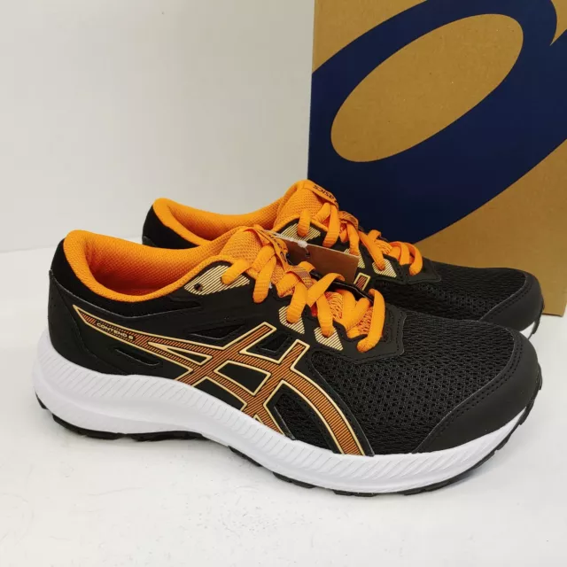 Asics Contend 8 GS Youth Boys Size 5 Black/Orange Sneakers 1014A259-007