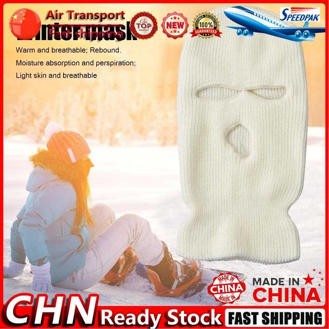 Winter Warm Cycling Hood Mask Windproof Skiing Fleece Headgear Hat (White) Fr