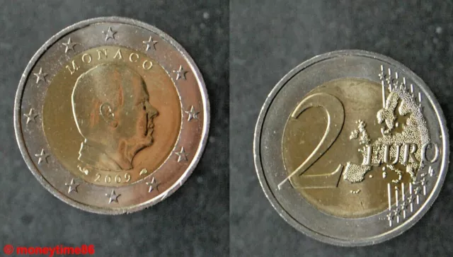 Euro pièce de 2 €uros de Monaco 2009 en qualité UNC, sortant d'un rouleau