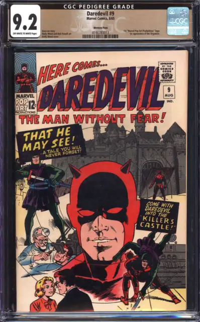 Daredevil #9 Cgc 9.2 Ow/Wh Pages // Western Penn Pedigree Marvel Comics 1965