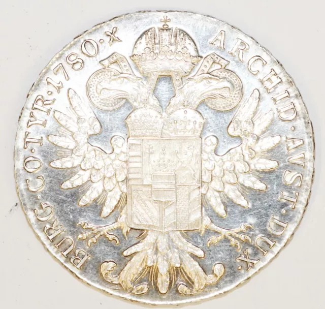 1780 Austria Maria Theresa .833 Silver Thaler Uncirculated Condition