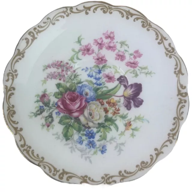 Royal Albert Nosegay Bone China England Saucer Only Floral Roses Gold Trim