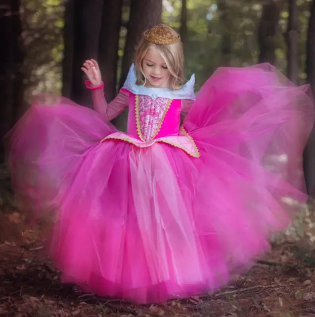 Costume Principessa Favola Bambine Regno Unito Bambine Abito Cinerentola Disney Principessa Nuovo