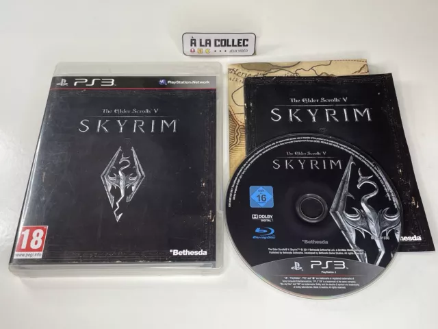 The Elder Scrolls V Skyrim + Carte - Sony Playstation 3 PS3 (FR) - Complet