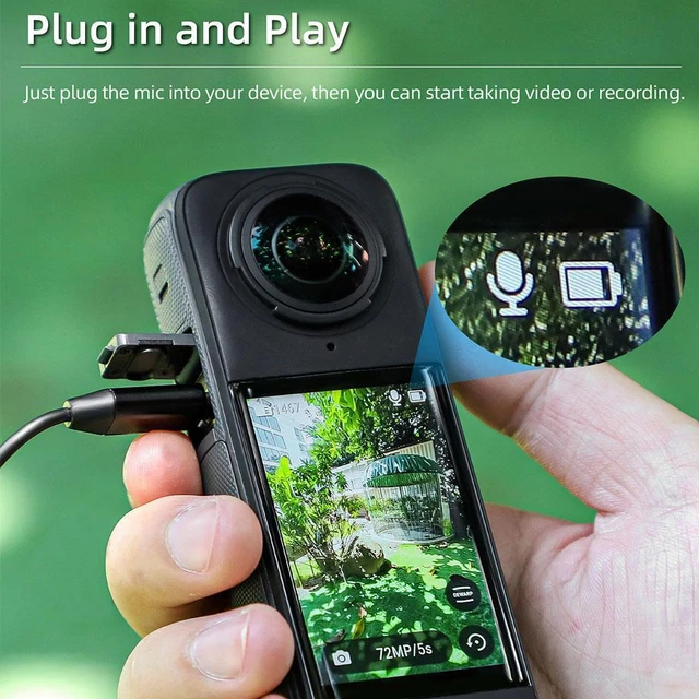 ACTION CAMERA LAVALIER Microphone For Insta360 X4 With 2024 uk Clips ...