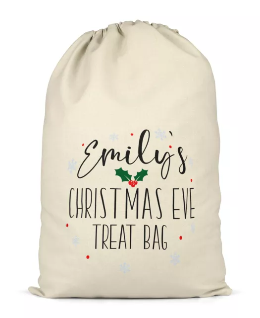 Personalised Christmas Eve Treat Sack Xmas Gift Bag XL for Presents Gifts
