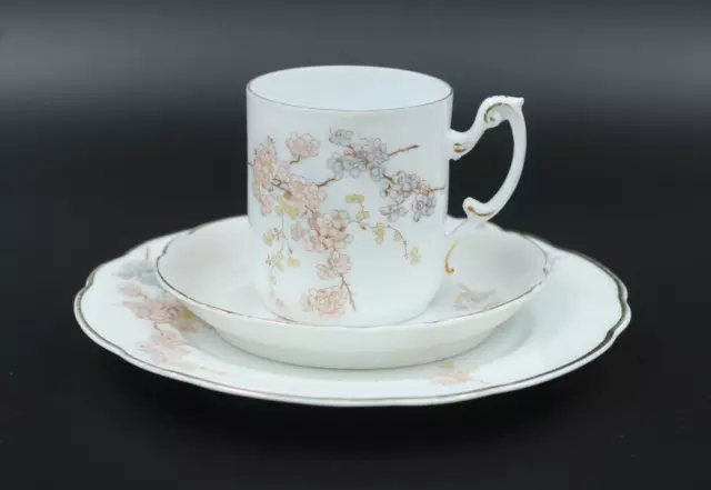 Rosenthal Gedeck Tasse UT Teller Sammelgedeck um 1890 Blumen Goldrand 3tlg.