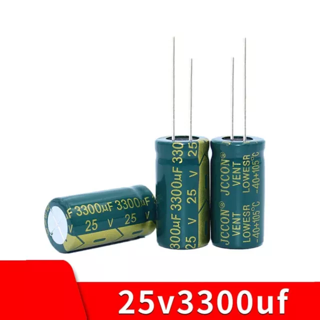 3300uF 25V Radial Aluminium Electrolytic Capacitors 105°C 25V 3300uF 13x25mm