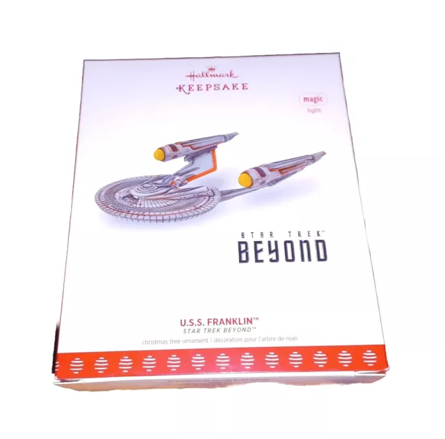 HALLMARK 2017 STAR TREK BEYOND Ornament  U.S.S. FRANKLIN Magic LIGHT