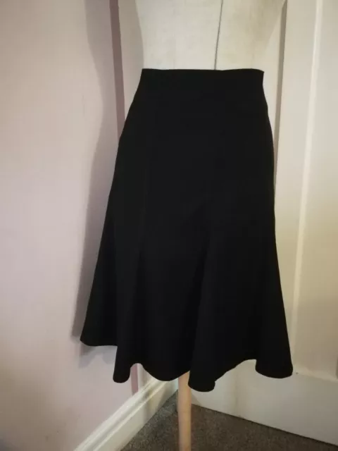 Ladies Next Size 8 Knee Length Skirt Lined Black Fit & Flare Black Office Smart