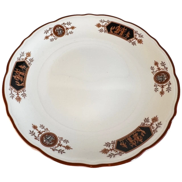 Vintage Syracuse China Restaurant Dinner Plate Grecian Pattern Scalloped 9 Inch