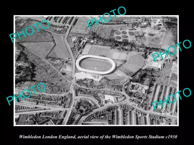 OLD POSTCARD SIZE PHOTO OF WIMBLEDON LONDON ENGLAND THE SPORTS STADIUM c1930